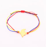 Pulsera unisex mapa de Colombia dorado
