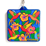 Llavero  Colibrí azul, resinado