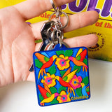 Llavero  Colibrí azul, resinado