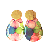 Aretes Gotera con flores inmortalizadas