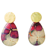 Aretes Gotera con flores inmortalizadas