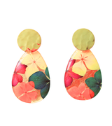 Aretes Gotera con flores inmortalizadas