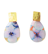 Aretes Gotera con flores inmortalizadas