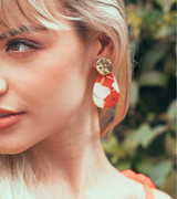 Aretes Gotera con flores inmortalizadas