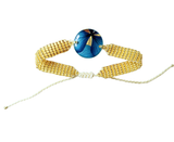 Pulsera medallón pequeño de flores naturales