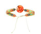 Pulsera medallón pequeño de flores naturales