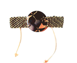 Pulsera medallón grande de flores naturales