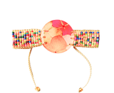 Pulsera medallón grande de flores naturales