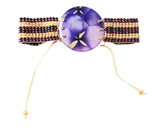 Pulsera medallón grande de flores naturales