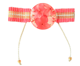 Pulsera medallón grande de flores naturales