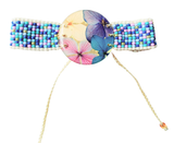 Pulsera medallón grande de flores naturales