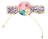 Pulsera medallón grande de flores naturales