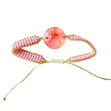 Pulsera medallón pequeño de flores naturales