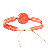 Pulsera medallón pequeño de flores naturales