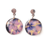 Aretes Resina con Flores herraje plateado
