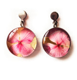 Aretes Resina con Flores herraje plateado