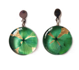 Aretes Resina con Flores herraje plateado