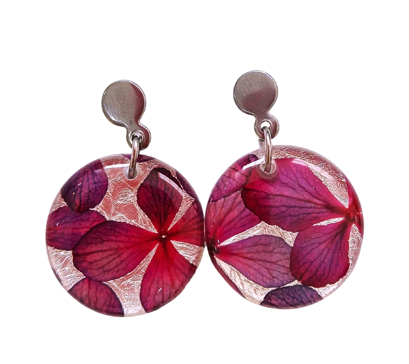 Aretes Resina con Flores