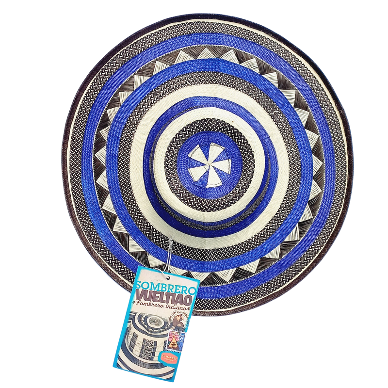 Sombrero Vueltiao 23 vueltas ala ancha colores