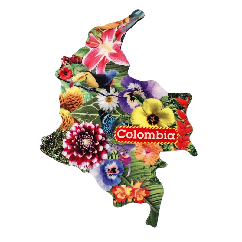 Imán Mapa Colombia Flora